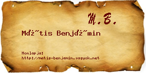 Mátis Benjámin névjegykártya